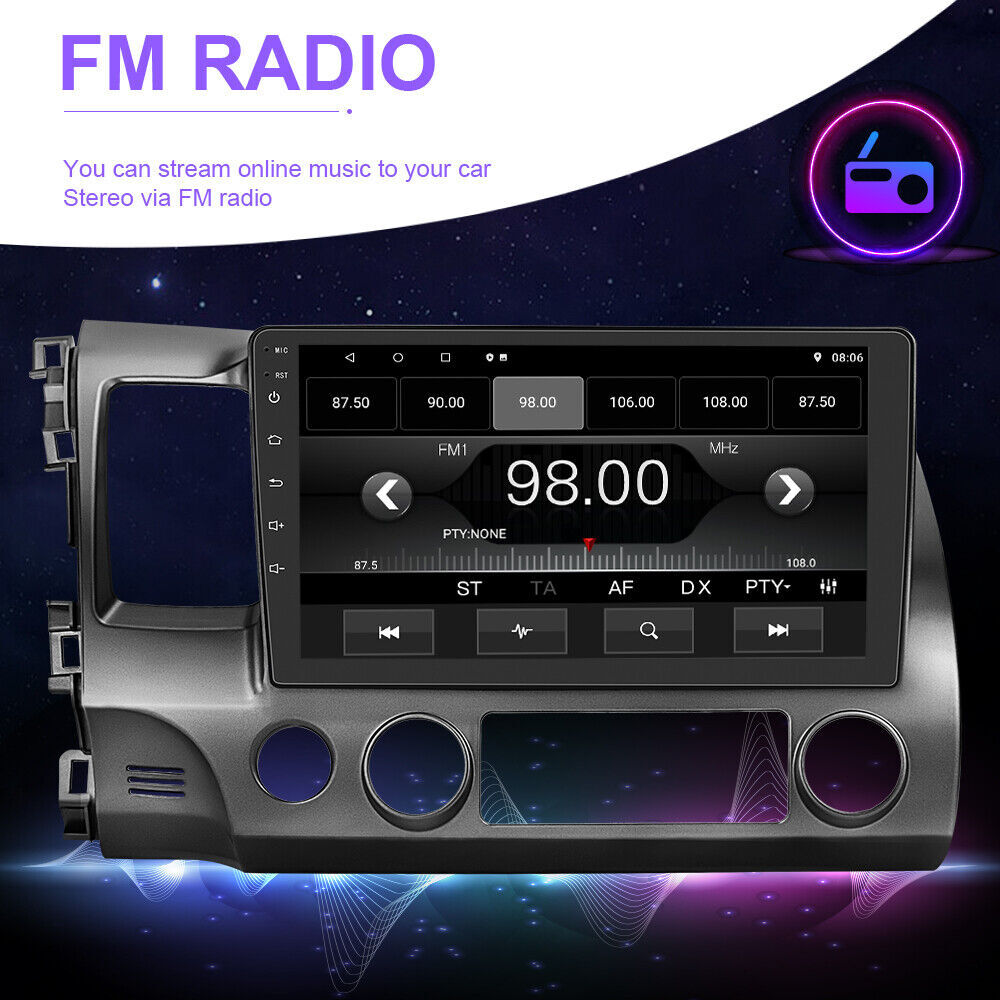 Android 15 Car Stereo Radio For Honda Civic 2006-2011 Apple Carplay WIFI GPS Nav