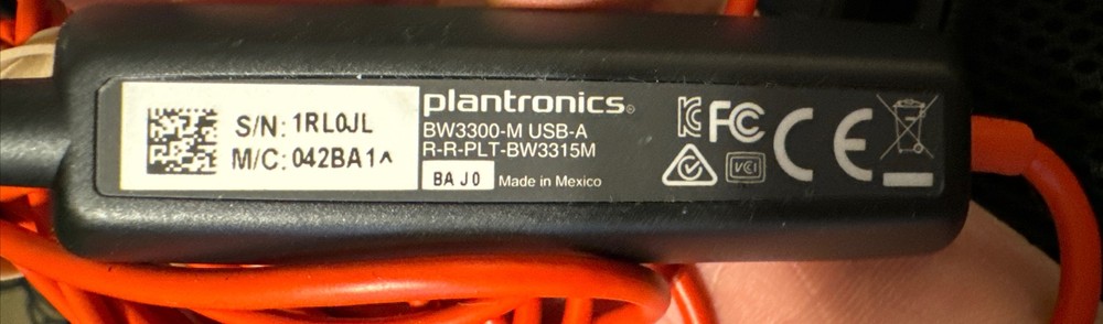 Plantronics Poly Blackwire BW3300-M USB HeadsetWith Case