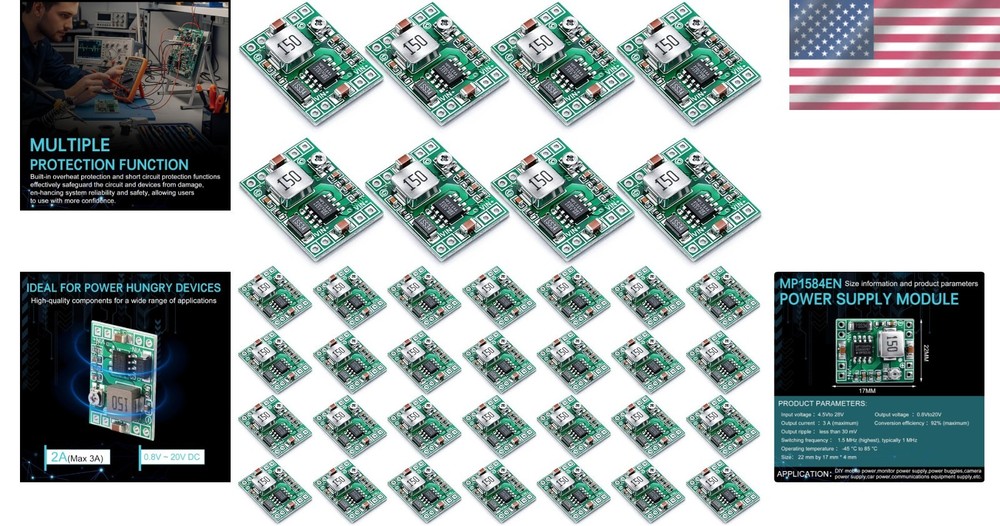 Versatile 36 Pack MP1584EN DC-DC Buck Converters: Ideal for Electronics Projects