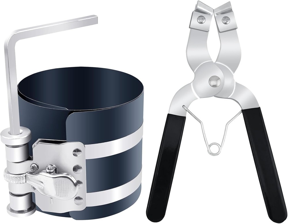 Adjustable Piston Ring Compressor & Installer Set for Car Engines