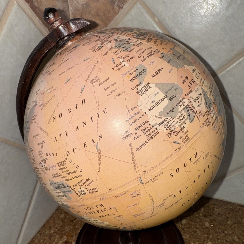 Vintage World Globe On Stand