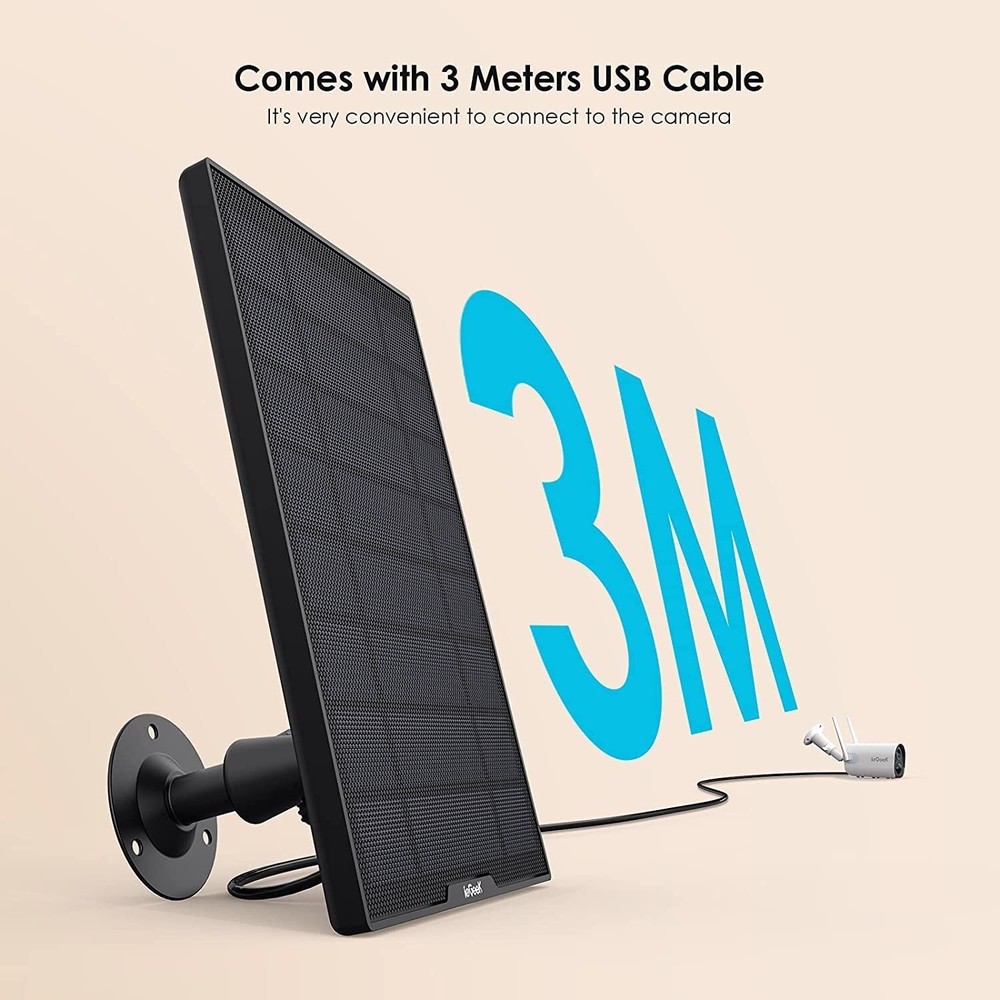ieGeek Solar Panel for Security Camera CCTV ,Panel with 3m Micro USB Cable