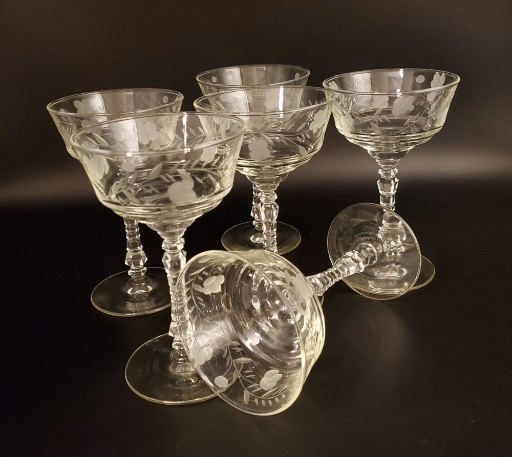 Libby Arctic Rose Champagne stemware