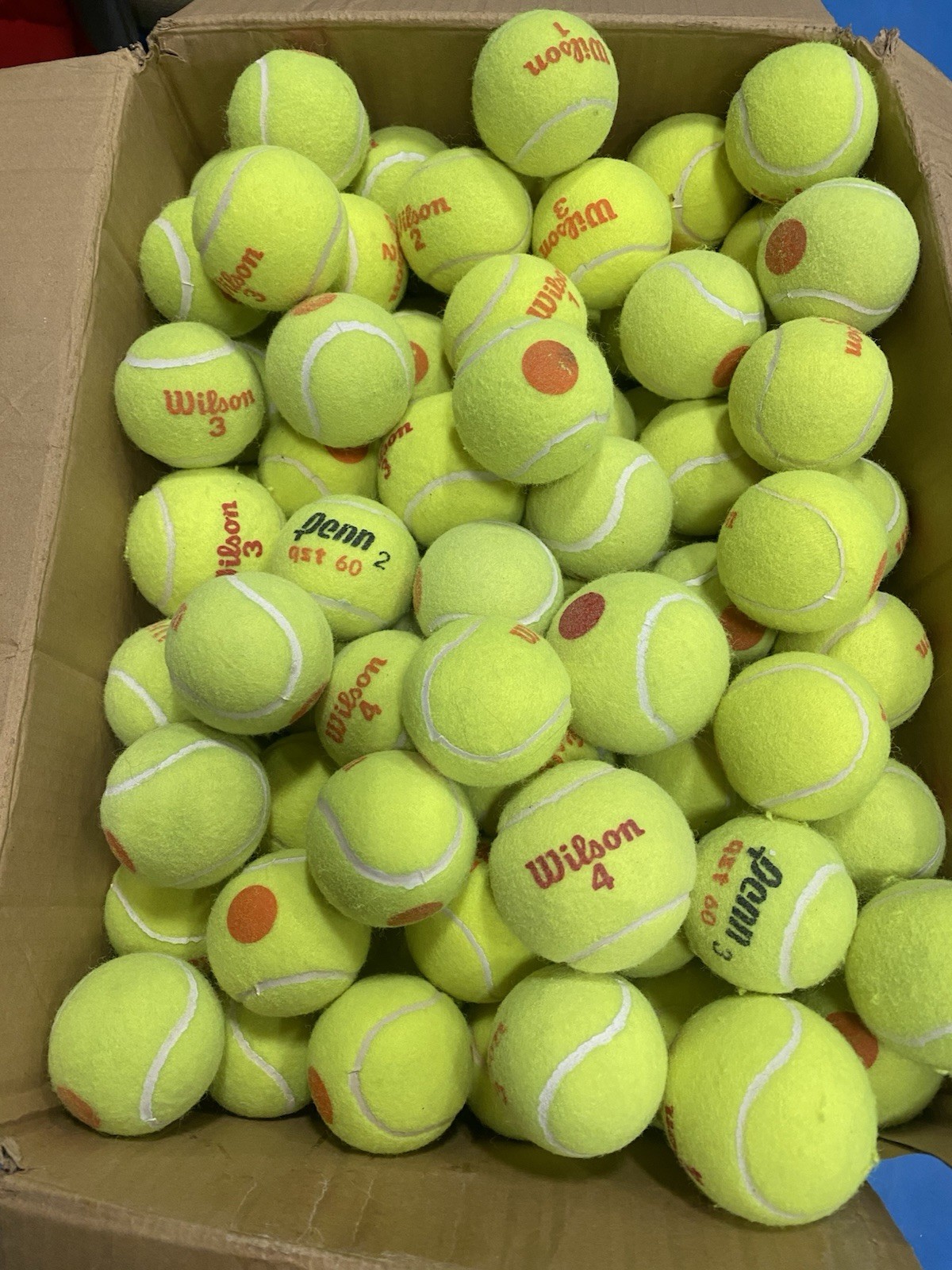 50 Wilson Orange DotTennis Balls EXCELLENT A QUALITY SEE OTHER LISTED No P Rico
