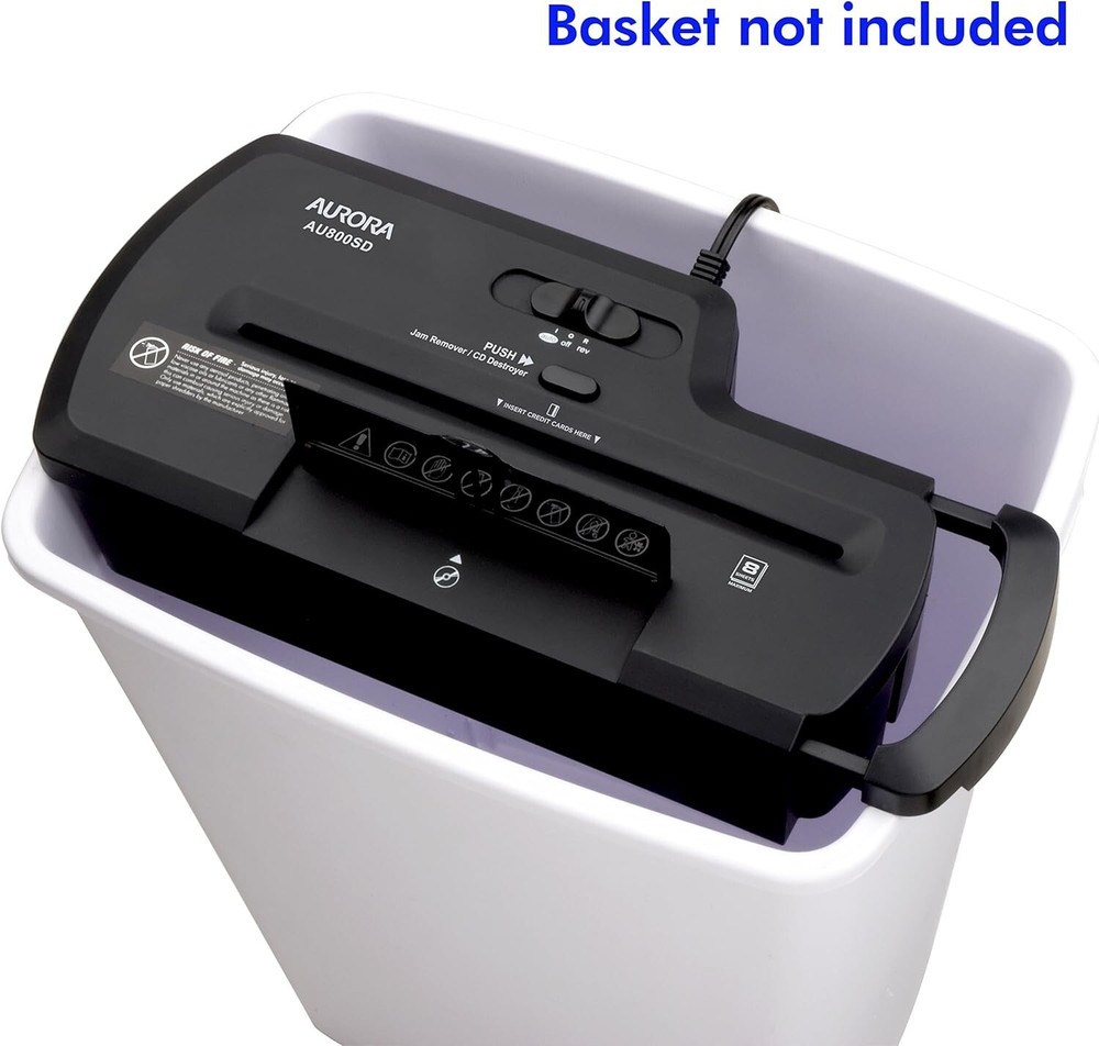 Automatic 8-Sheet Strip Cut Shredder with Jam Remover - Secure Document Solution