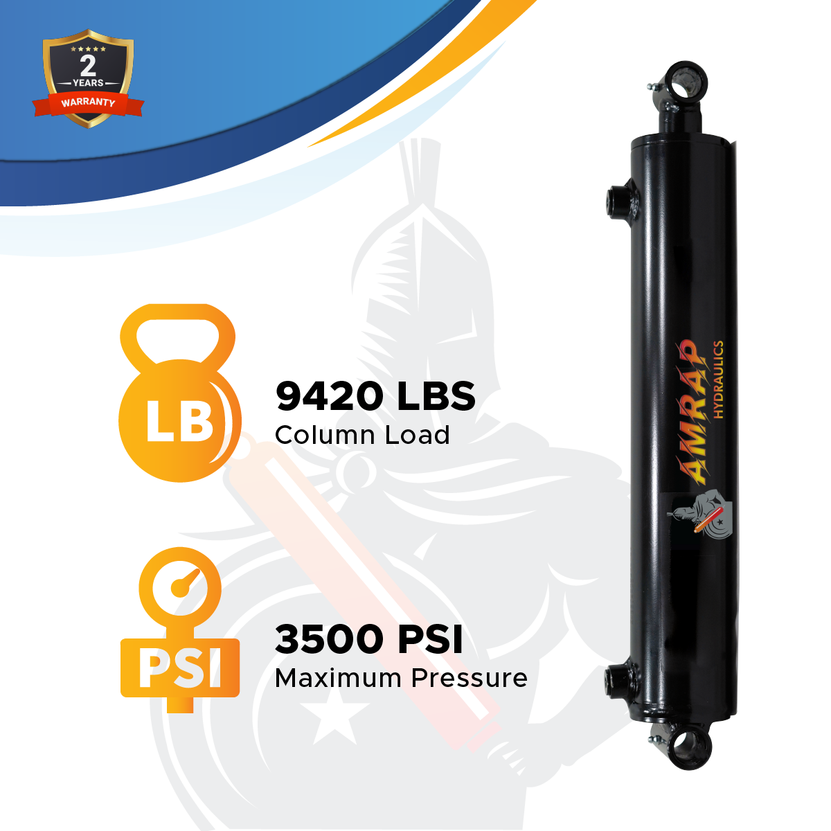 2x16 Hydraulic Cylinder 2" Bore 16" Stroke Welded Cross Tube Double Acting