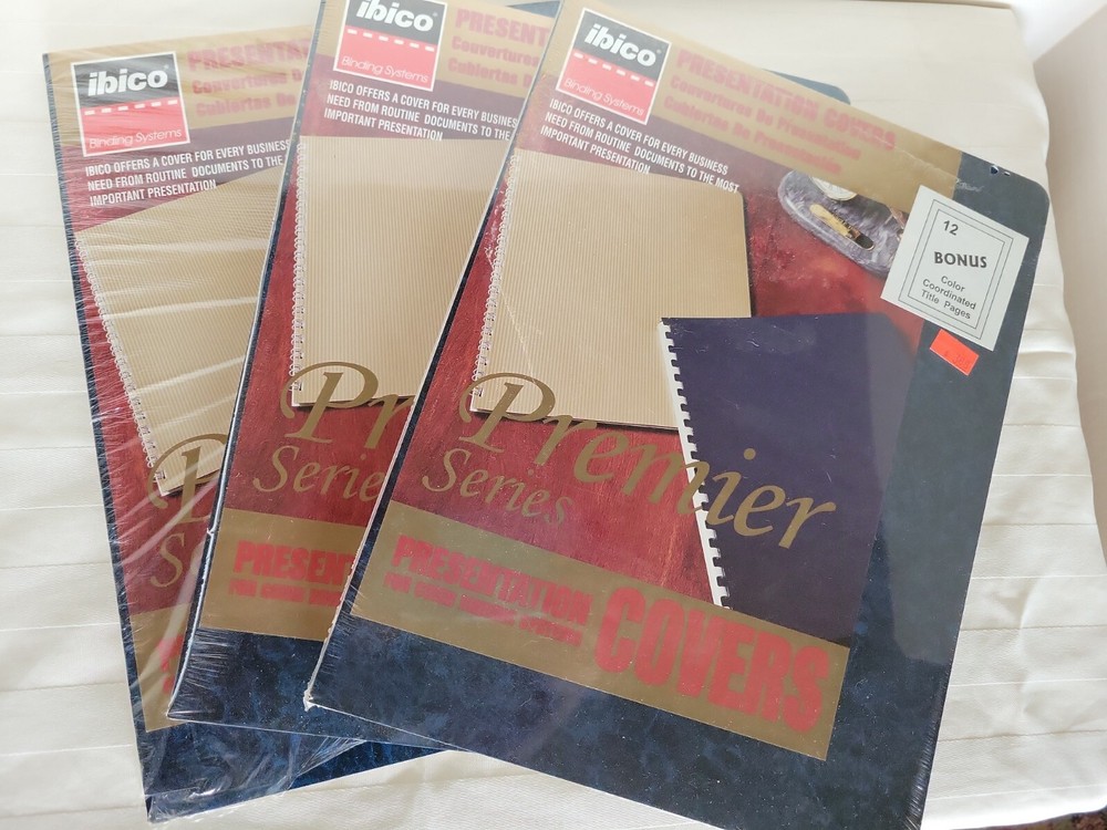 3 IBICO Presentation Covers for Comb Binding Systems 25356 Clear/Blue 12pc