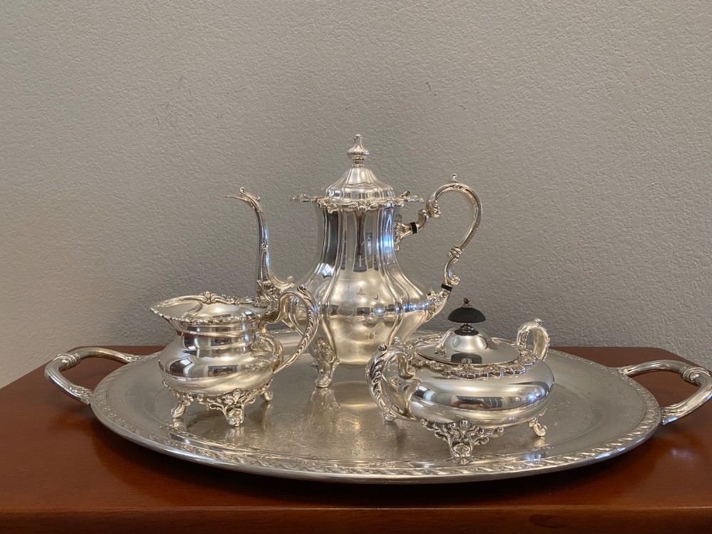 International Silver Co. Platter & Tea set, Gorham Teapot