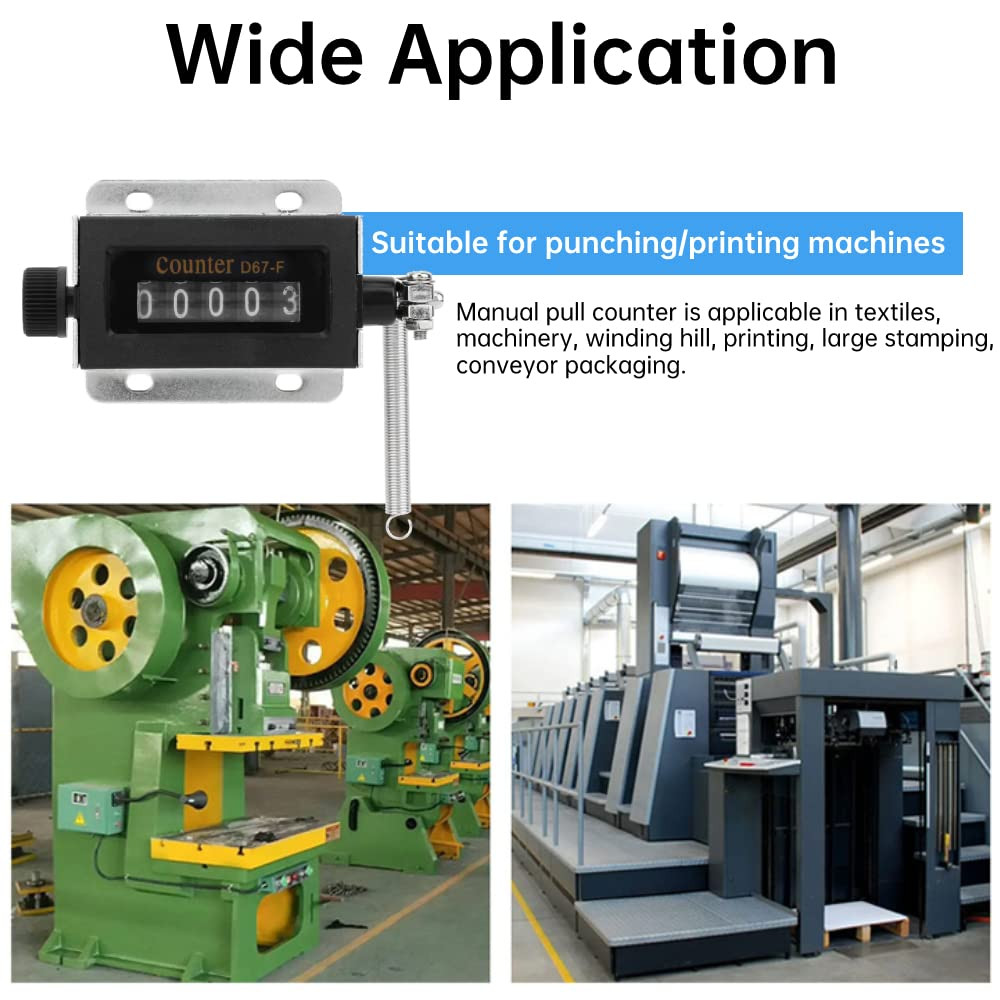 5 Digit Pull Counter D67-F 5 Digit Mechanical Resettable Manual Hand Pull Stroke