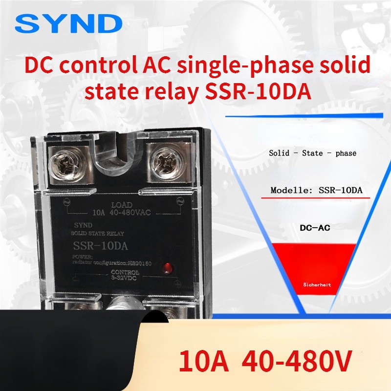 DC Control AC Single-Phase Solid State Relay SSR-10DA 10A