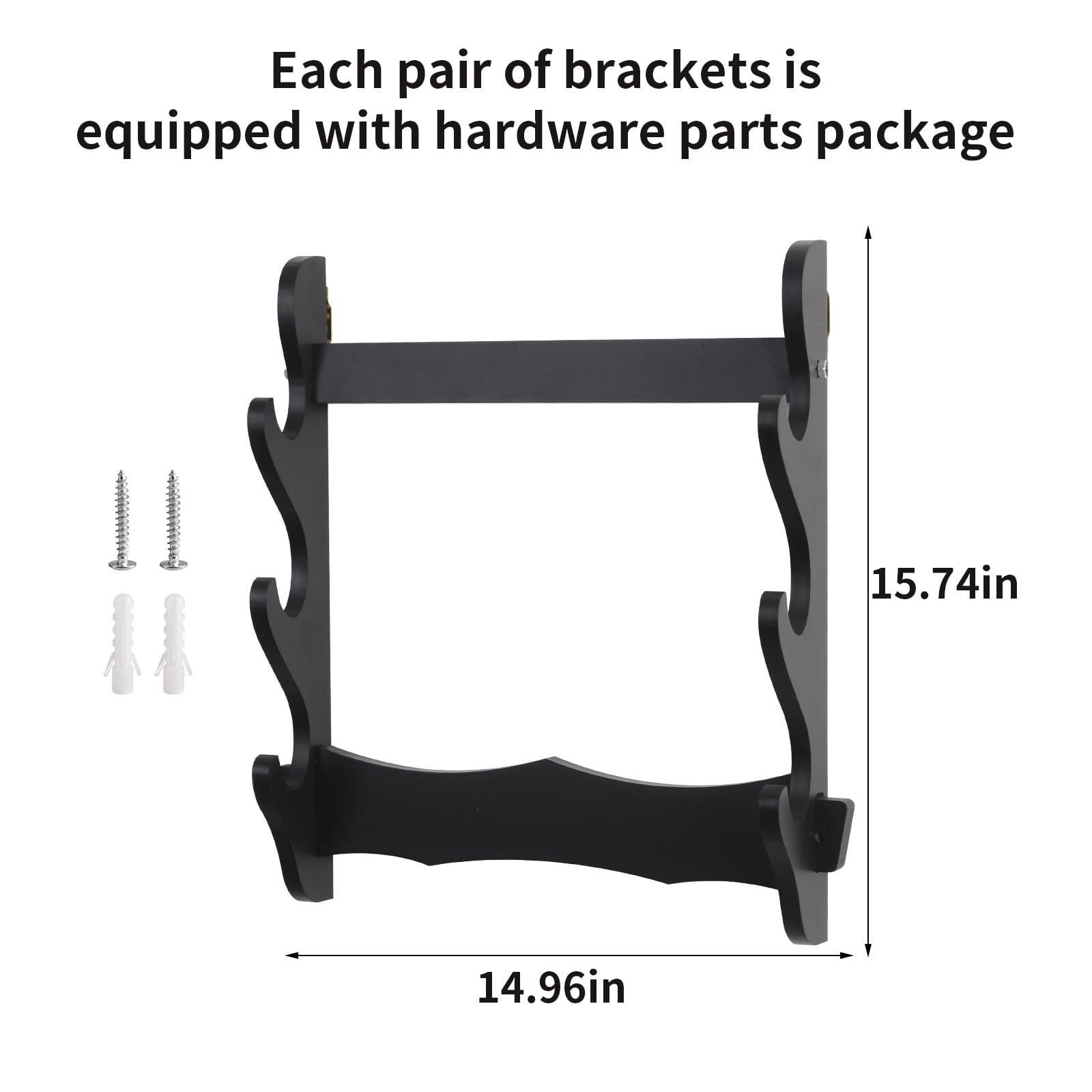 Katana Wall Holder-Sword display wall mount-Wood 3 set -Load capacity of 50 p