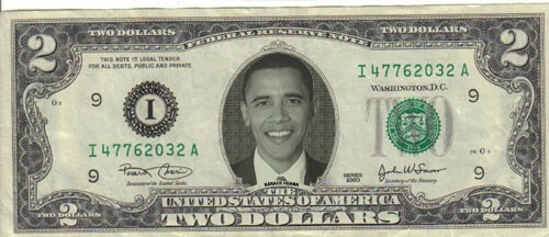 Barack Obama $2 Dollar bill mint