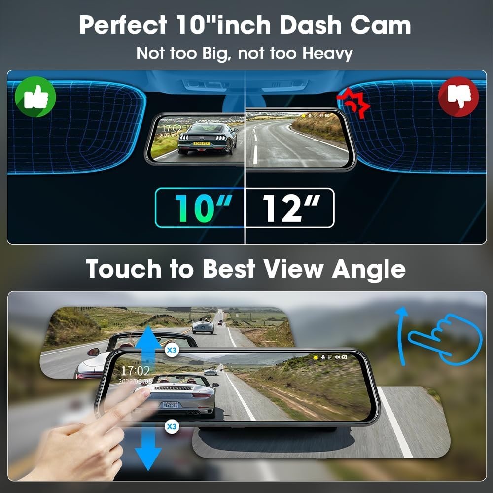 Full Touch Screen Backup Camera Night Vision Loop Recording