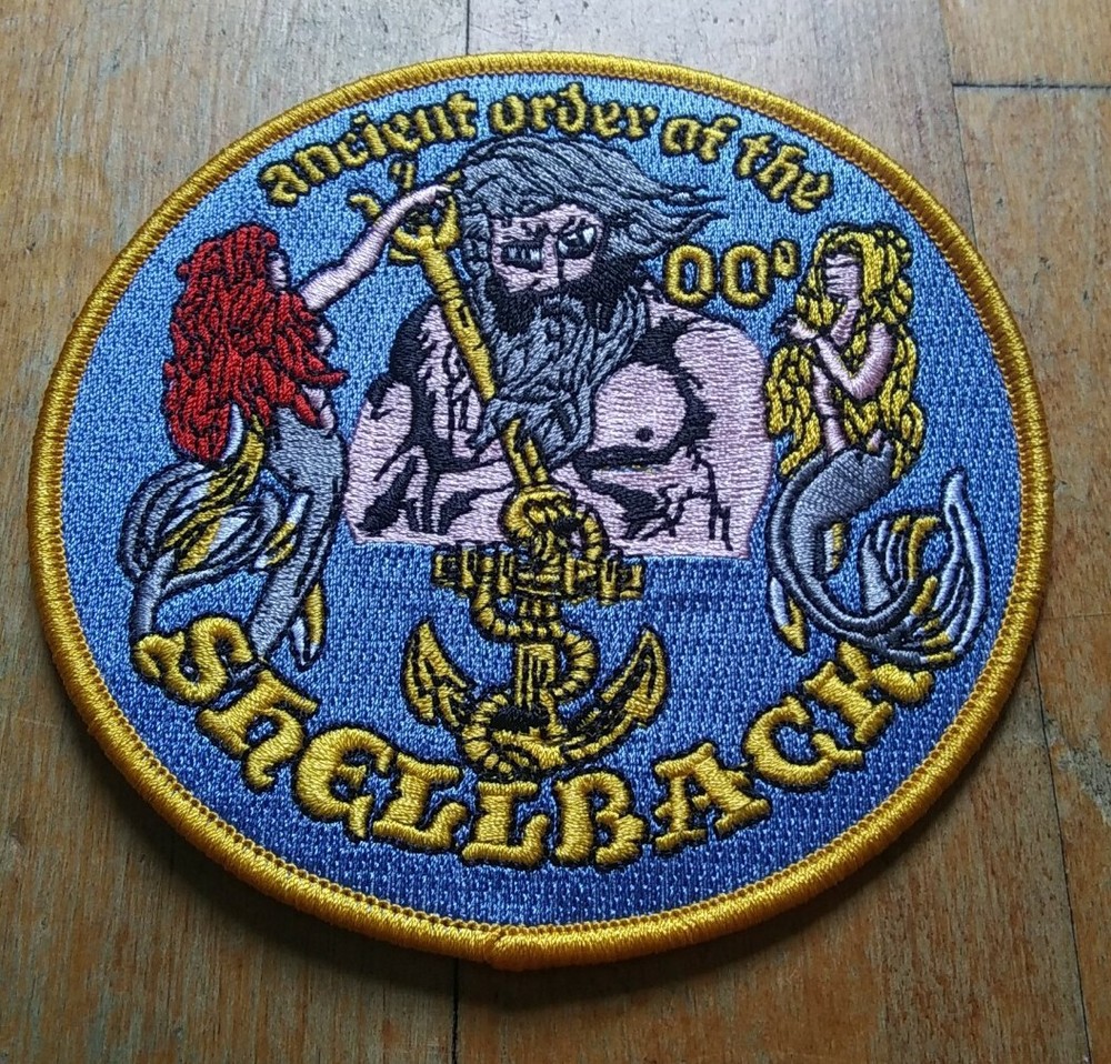 PATCH Shellback King Neptune Embroidered Iron On Navy Collectors