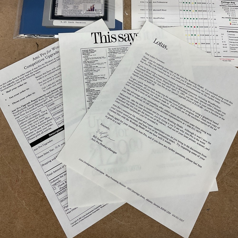 Samna Lotus Ami Pro Working Model Windows 5.25 Inch Version Vintage Computing