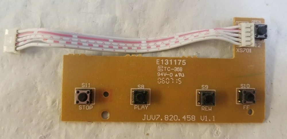 CURTIS DVD7600 VCR & DVD Player FUNCTION BUTTON PCB BOARD Working