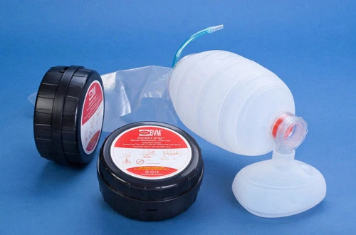 Pocket BVM Standard Edition Manual Resuscitator Bag Valve Mask Black Case New