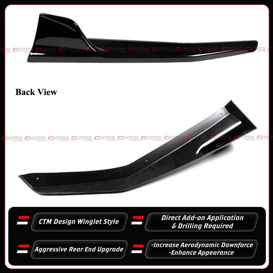 For 21-25 Lexus IS300 IS350 CTM V1 Gloss Black Rear Diffuser + Corner Extensions