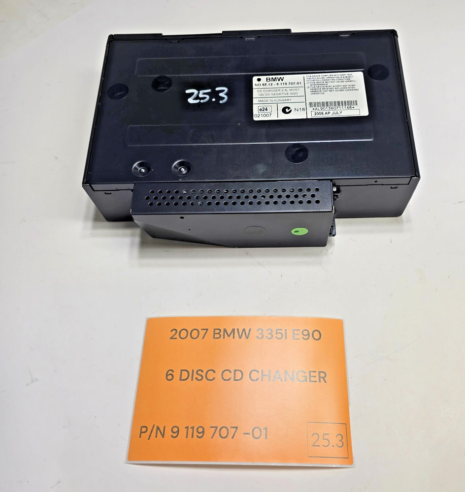 BMW E81 E82 E87 E88 E90 E91 E92 E93 6 DISC CD CHANGER NO MAGAZINE 9119707-01 OEM
