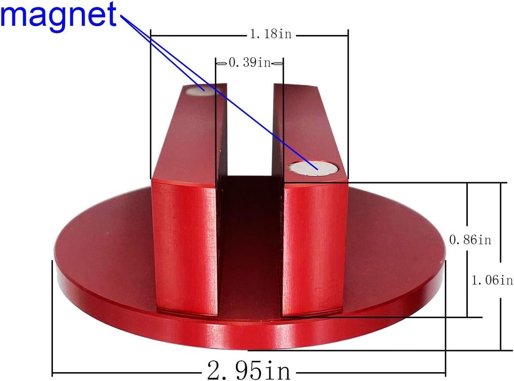 Jack Pad Slotted - Universal Magnetic, Frame Rail Protector 75mm-red