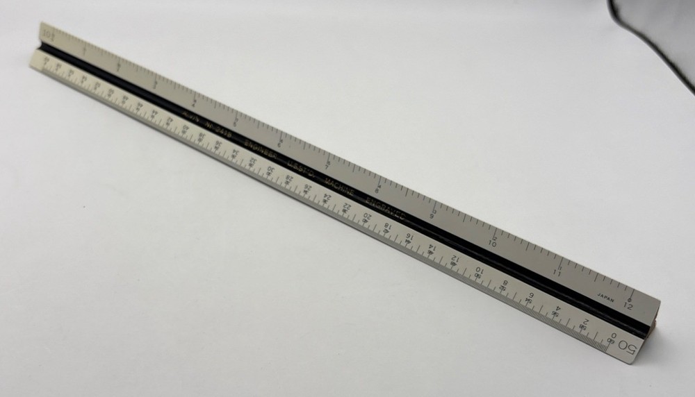 Alvin 241B Triangular Drafting Ruler 12 Inch Engineer Scale