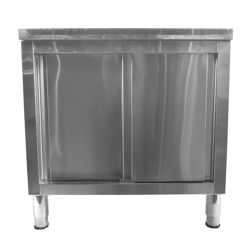 Commercial Kitchen Work Table for Prep&Work, Kitchen Cabinet with Sliding Doors