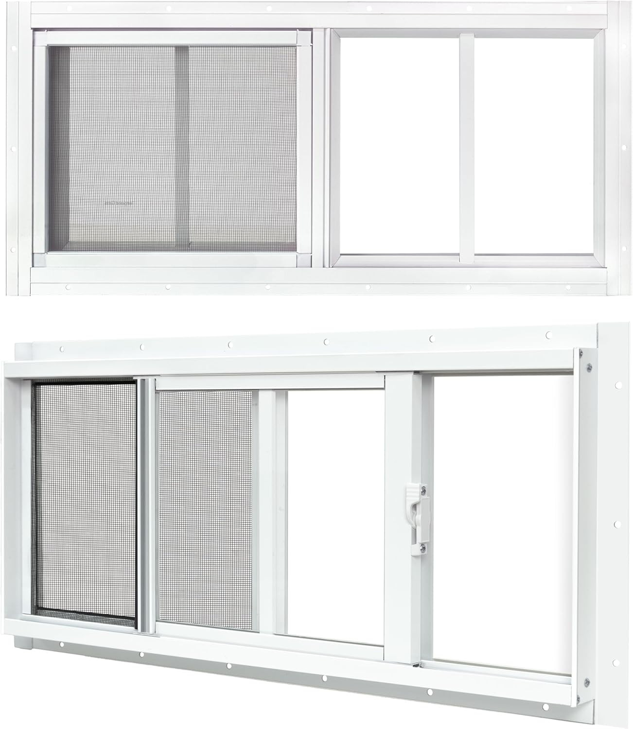 2 Pack Shed Windows, 10"X 18" White Sliding Window Suitable for Chicken Coop, Sh