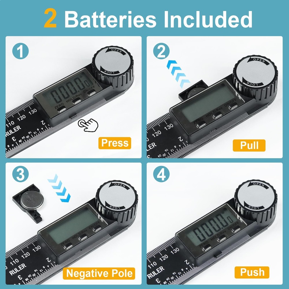 Third Generation Protractor Angle Finder, Digital Ruler with...