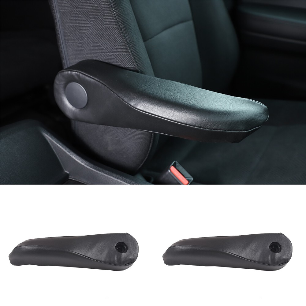 Black Leather Car Seat Armrest Trim Handrest Cover Kit For Honda Pilot 2015-2022