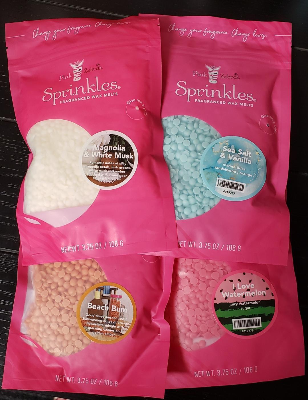 Pink Zebra wax Sprinkles - NEW - Over 100 Factory Sealed 3.75 oz. Bags !