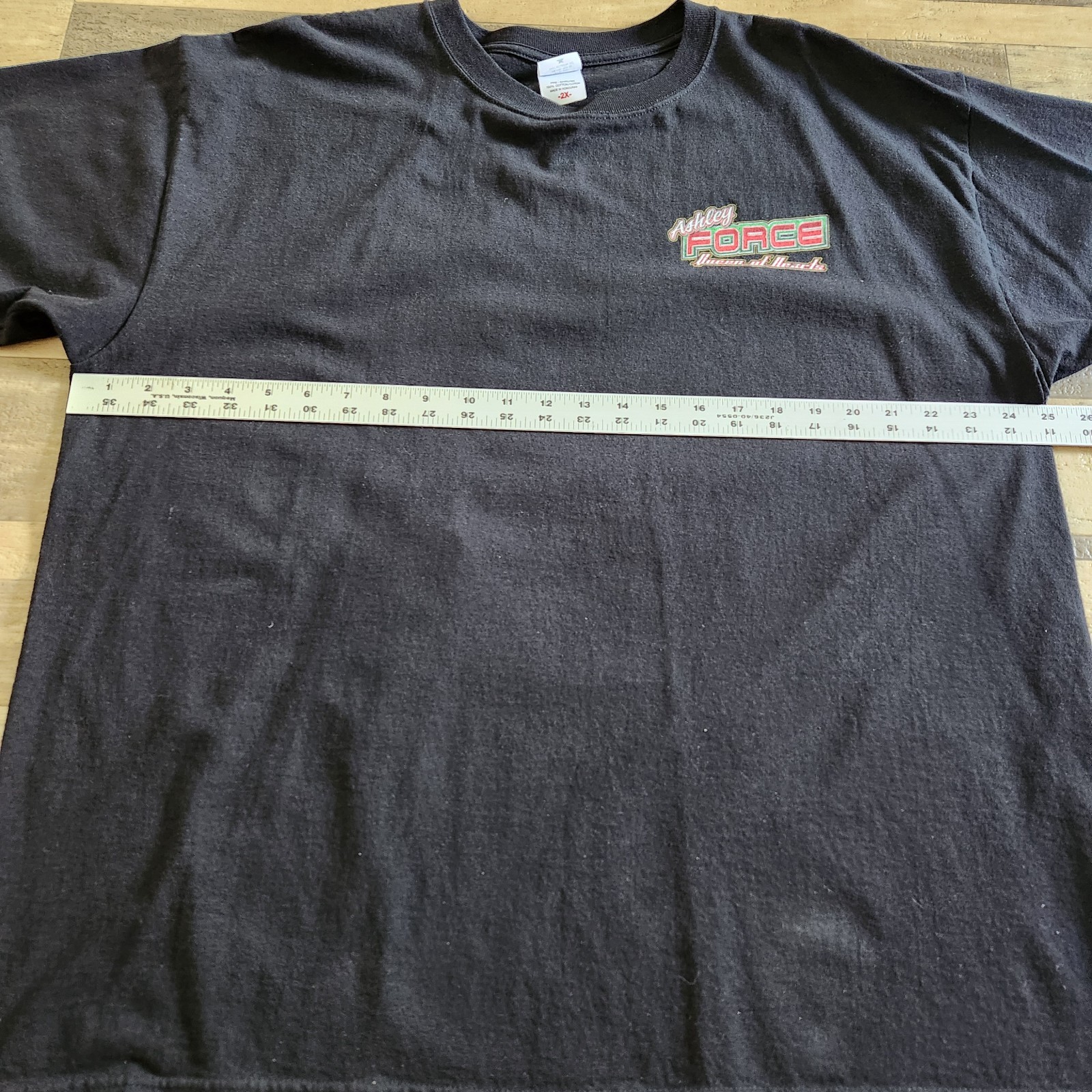 Ashley Force T Shirt Size 2XL Queen of Hearts NHRA Drag Racing Castrol Anvil