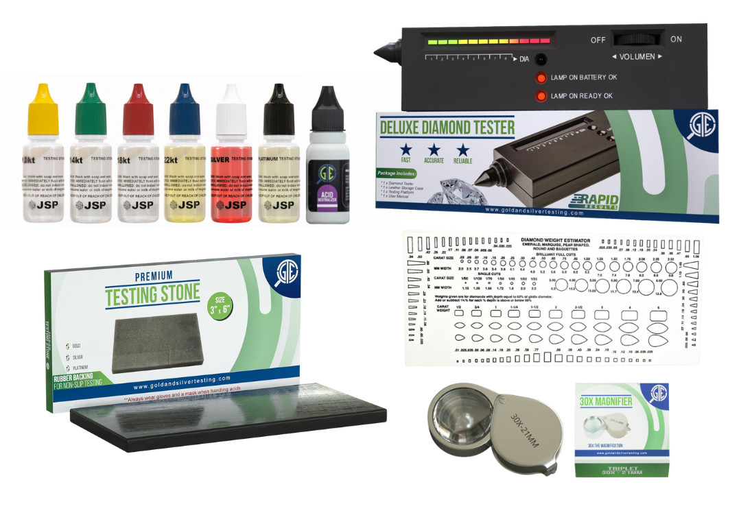 Gold Silver Jewelry Test Kit 10K 14K 18K 24K Digital Scale Diamond Tester Acid