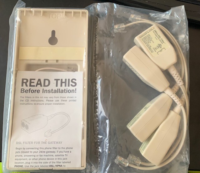 2Wire DSL Filter 4 pack with Wall Mount / Single Line Wall Mounted