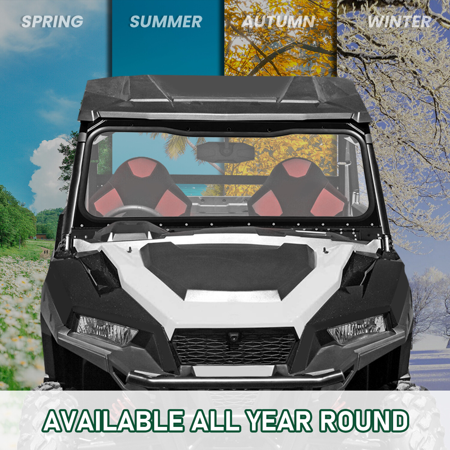 UTV Folding Front Glass Windshield For POLARIS GENERAL 1000/ 4 1000/ XP 4