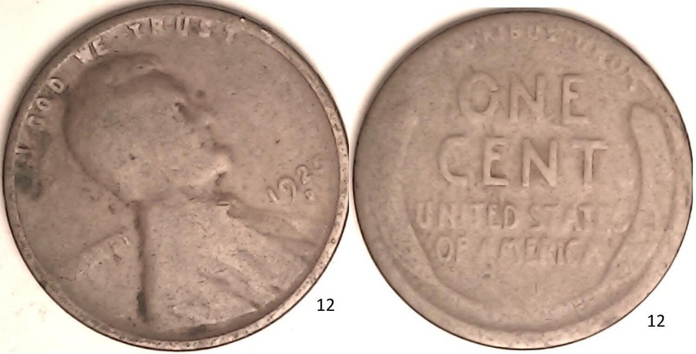 1925 D Lincoln Wheat Cent Rotated Dies - ERROR