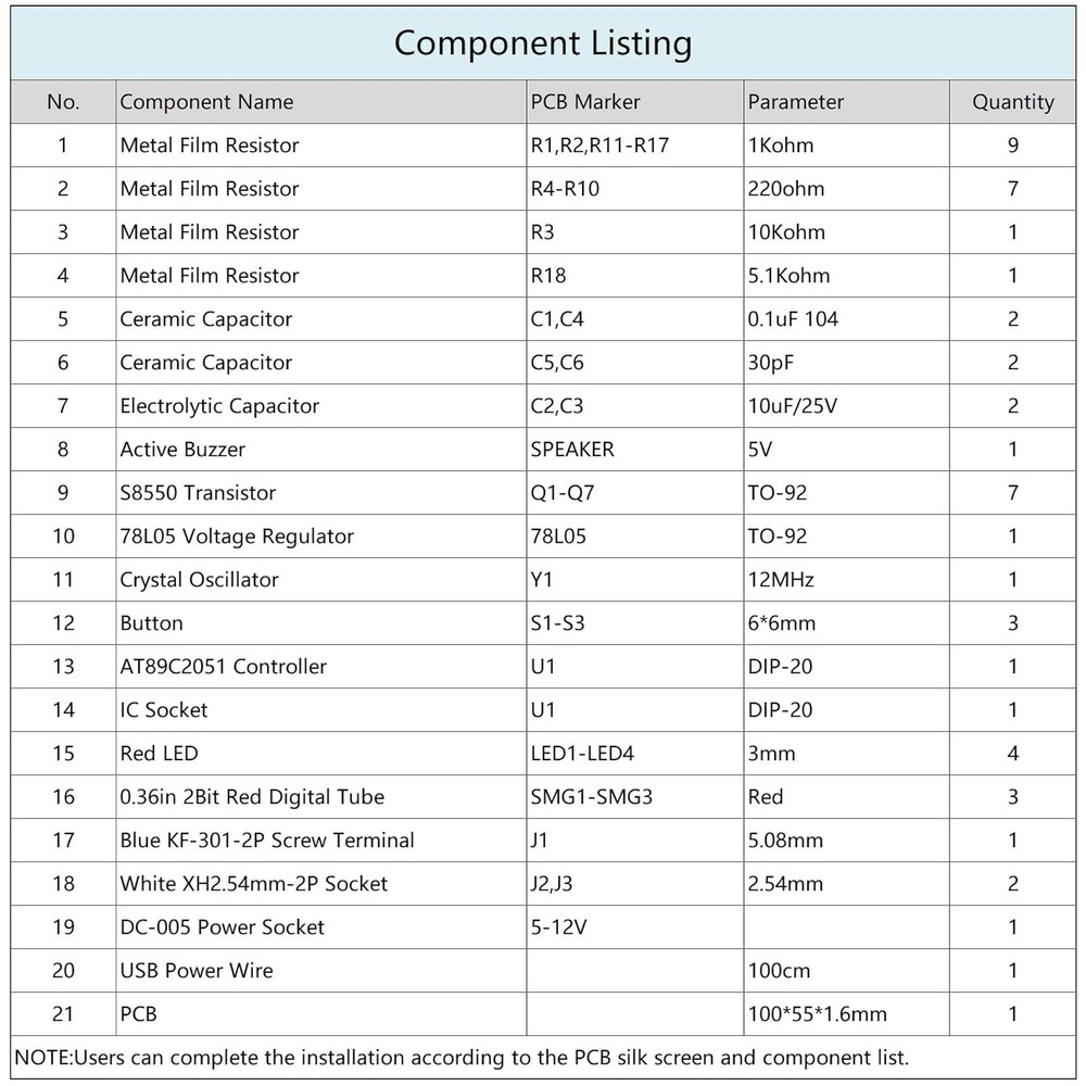 6-Digit Clock Soldering Practice Kit, DIY PCB Digital Clock Soldering Project...