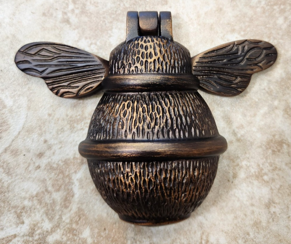 Decorative Solid Brass Bee Hardware Door Knocker Oiled Bronze