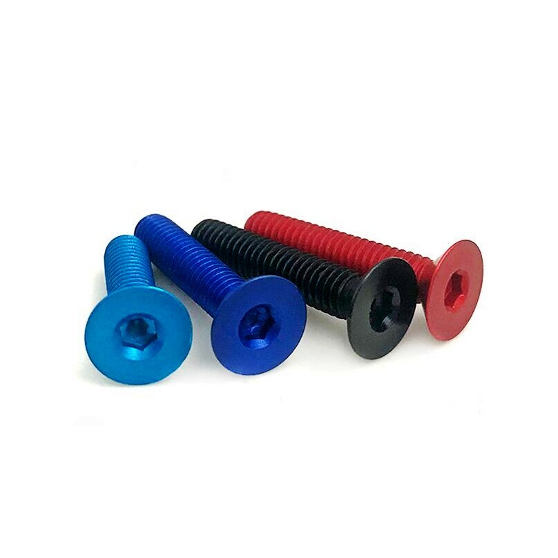 multiple colour M3 7075 Aluminum alloy flat head hexagon socket screws bolt