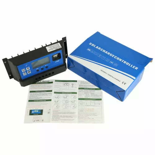 10A 20A 30A PV Solar Charge Controller USB With LCD Display Regulator
