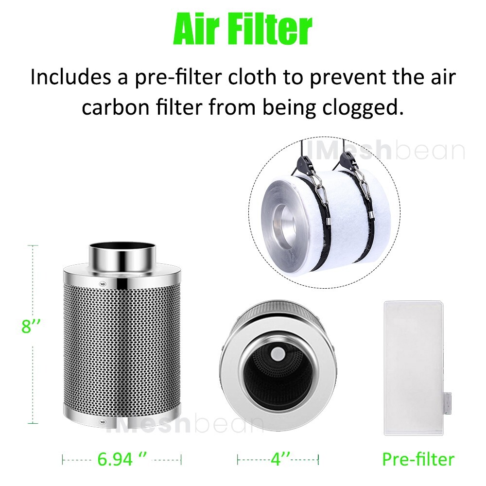 4x4 Complete Grow Tent Kit w/Full Spectrum Grow Light Air Ventilation Filter Sys