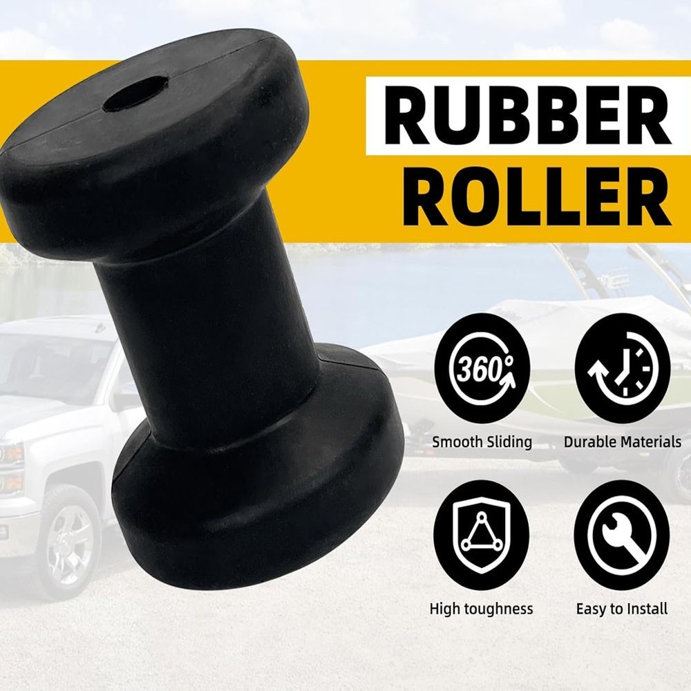 Updated 5" Boat Trailer Rollers with Brackets Black Adjustable Keel Roller Ass.