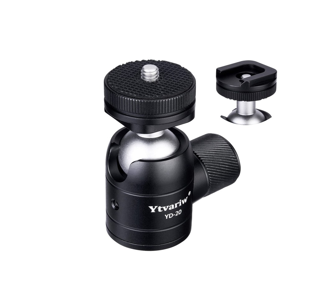 Camera Tripod Mini Ball Head Cold Shoe Mount 360 Panoramic 1/4" Screw DSLR