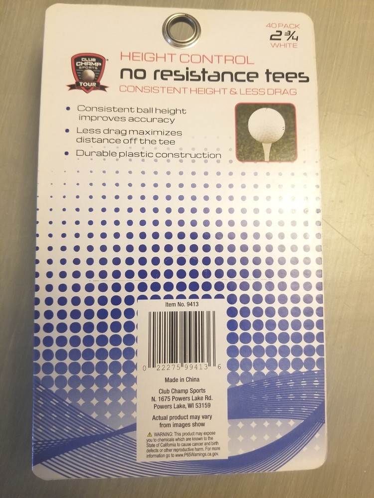 Height Control No Resistance Golf Tees 40 Per Pack