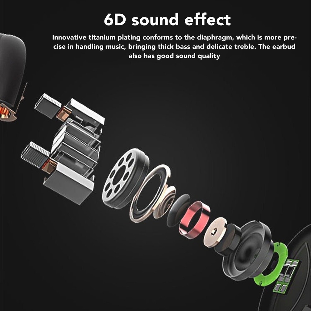 (Black)Single Wireless Earbud Mini Wireless CH