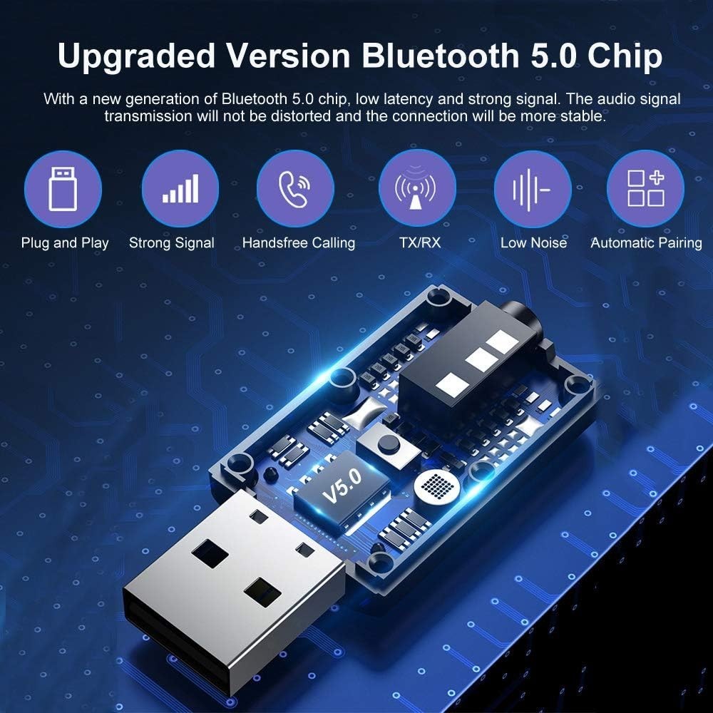 Automatic Bluetooth 5.0 Car Kit with 3.5mm Jack - Plug and Play Convenience