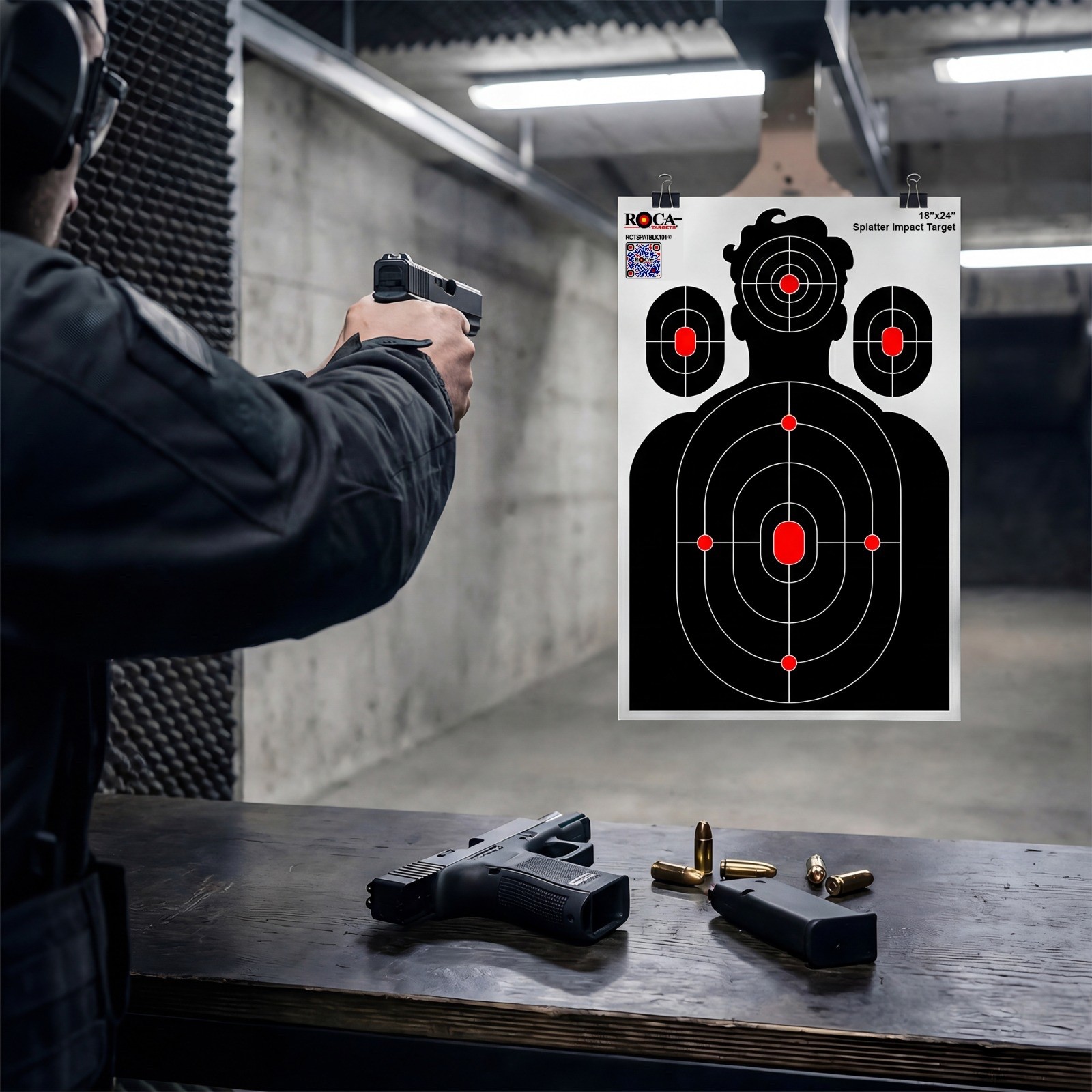 Splatter Target, Reactive Silhouette Impact Target, M 12x18" 10 Pk