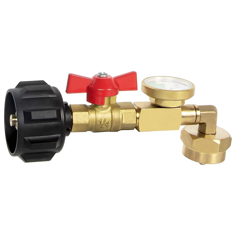 1Lb To 20Lb Tank Control Valve US Propane Refill Adapter With Gauge And ON-Off