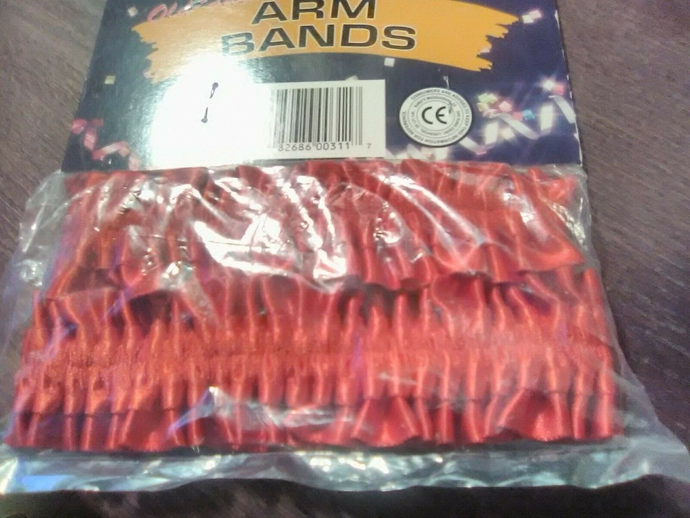 Shop~Garter/ Arm Bands Solid Red Satin Old Fashioned