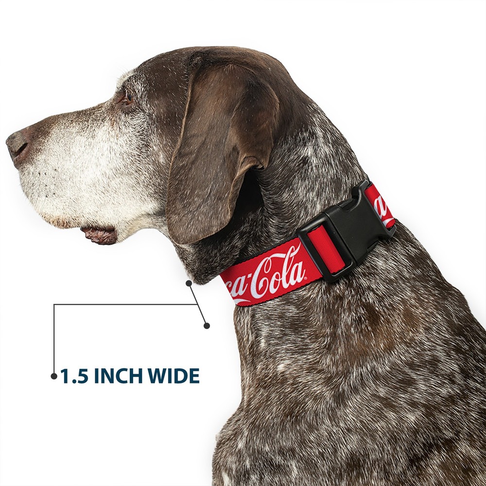 Plastic Clip Collar COCA-COLA Script Logo Red/White Large 15-24"