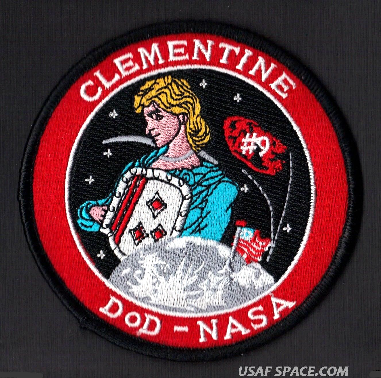 CLEMENTINE DOD NASA USAF CLASSIFIED SATELLITE SPACE MISSION LAUNCH PATCH